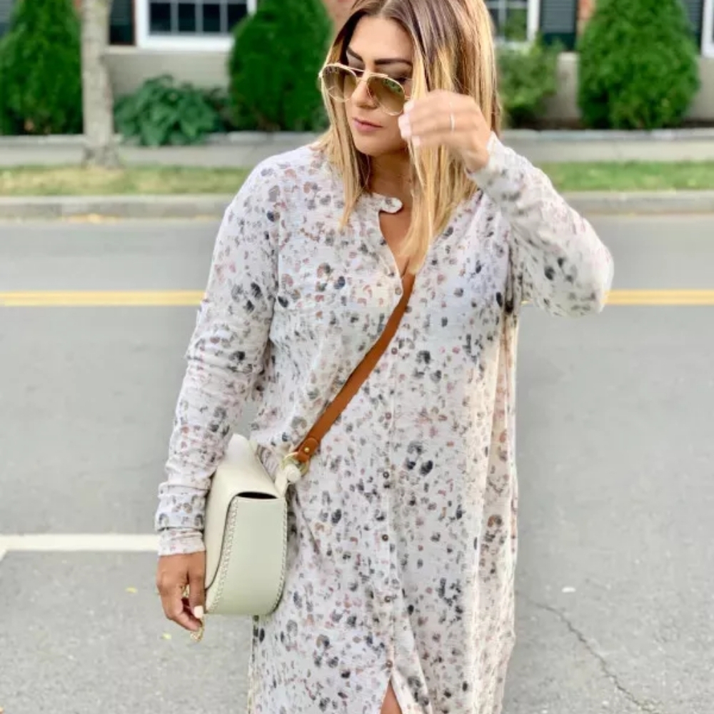 Free People Intimately Animal Print Maxed Out Maxi Top Dress Robe Duster SMALL - Picture 3 of 16
